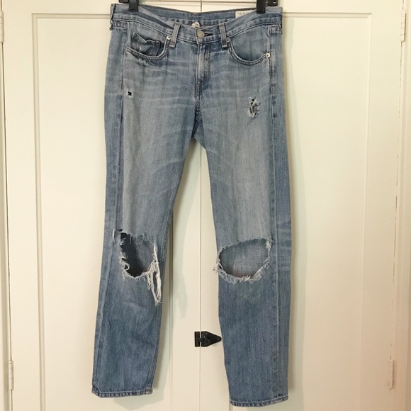 rag & bone Distressed Boyfriend Jeans - Picture 3 of 9